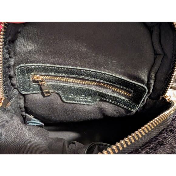 BEBE Quilted Black Velvet Mini Backpack Gold Hardware NWT - Picture 5 of 7